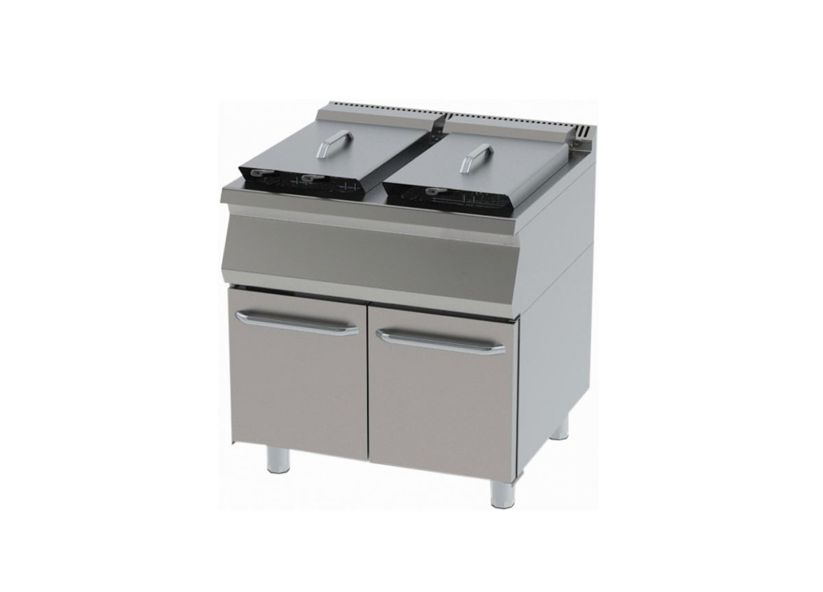 FRYER WITH CUPBOARD WITH GAS