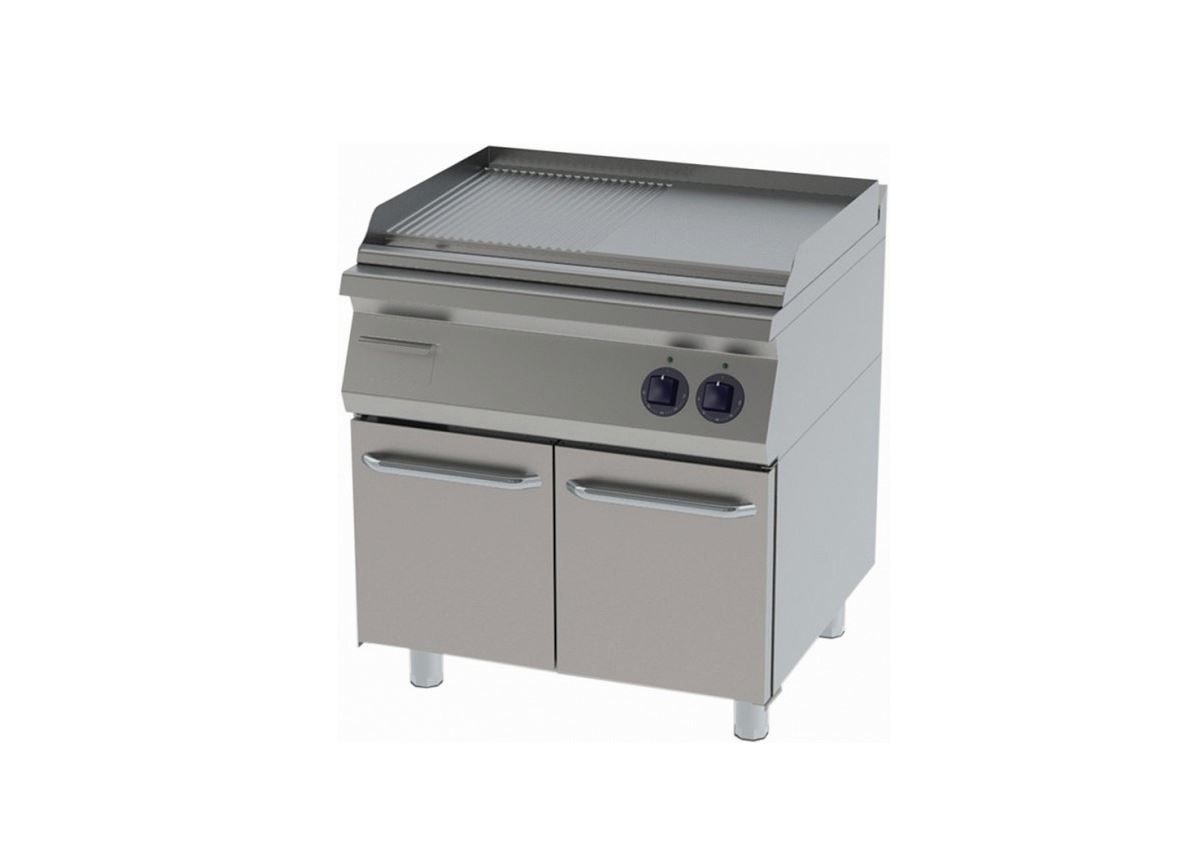 GRILL 1/2 RIBBED WITH CUPBOARD WITH ELECTRICAL