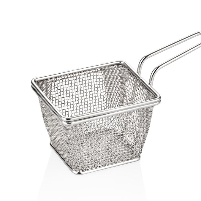 S/S Square Mini W.Mesh Chips Basket